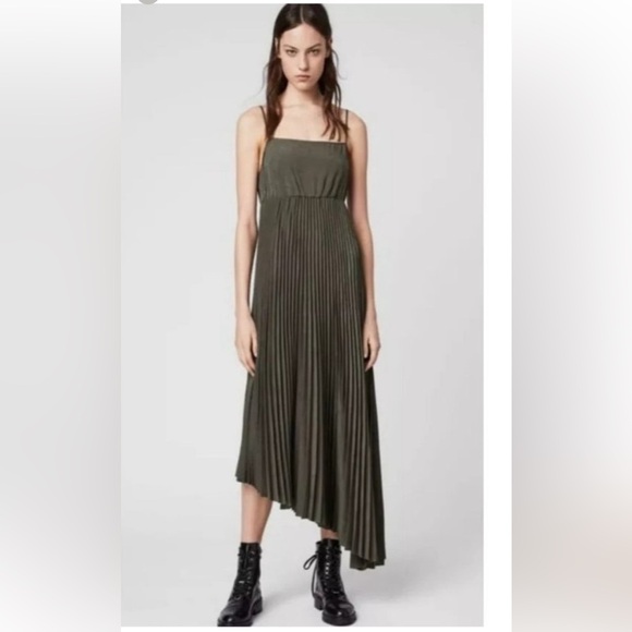 All Saints Dresses & Skirts - All Saints Evetta Pleated Midi Dress Size Small